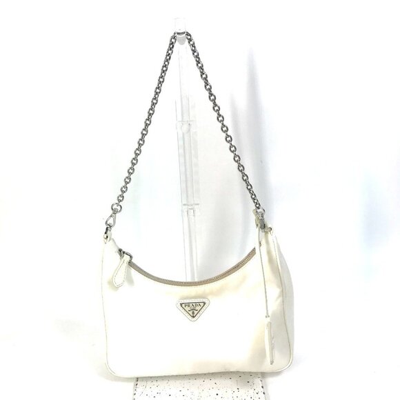 PRADA White Triangle Shoulder Bag - Picture 1 of 16